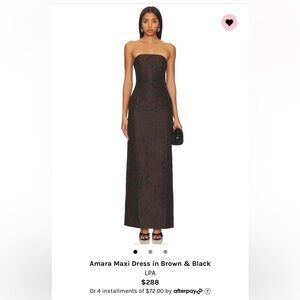 LPA Amara Maxi Dress in Brown & Black